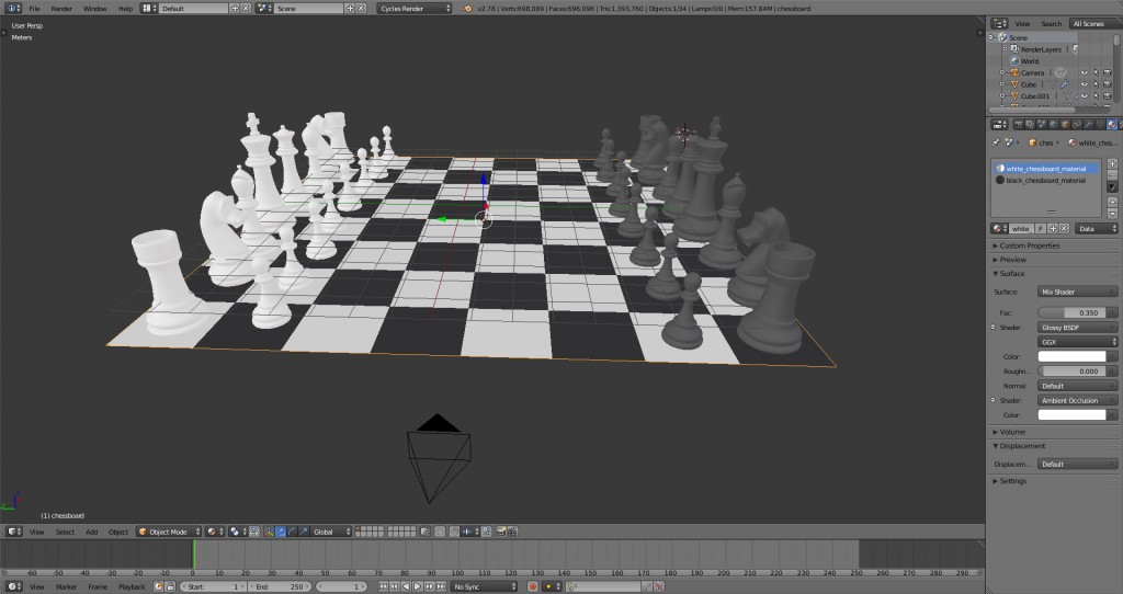 Cycles chessboard + complete chess set preview image 2